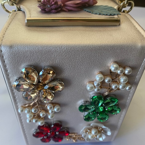 Beaded Flower Evening Bag - Light Pink - Picture 4 of 6